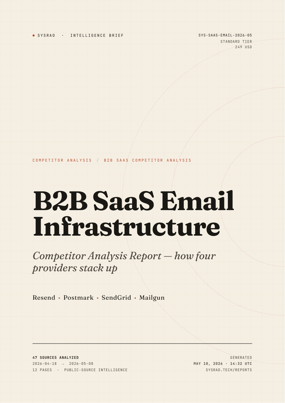 Sample report cover page